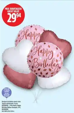 Canadian Tire Pink Hearts Happy Birthday Balloon Bouquet, 6-Pc offer