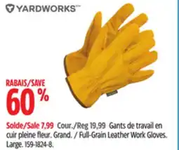 Canadian Tire Yardworks Full-Grain Leather Work Gloves offer