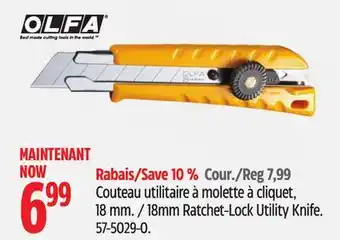 Canadian Tire Olfa 18mm Ratchet-Lock Utility Knife offer