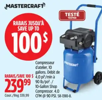 Canadian Tire Mastercraft 10-Gallon Shop Compressor offer