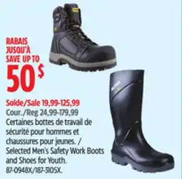Canadian Tire Stanley Selected Men's Safety Work Boots and Shoes for Youth offer