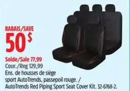 Canadian Tire AutoTrends Red Piping Sport Seat Cover Kit offer