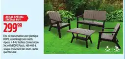 Canadian Tire Gracious Living 4-Pc Toolless Conversation Set with HDPE Plastic offer