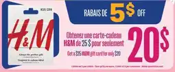 Jean Coutu H & M 25 Gift card offer