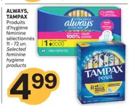 Brunet ALWAYS, TAMPAX Produits d'hygiène féminine sélectionnés offer