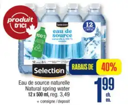 Jean Coutu SELECTION Natural spring water offer