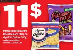 Maxi FROMAGE FICELLO MARBRÉ BLACK DIAMOND OU RÂPÉ P'TIT QUÉBEC, 588 G | 907 G offer