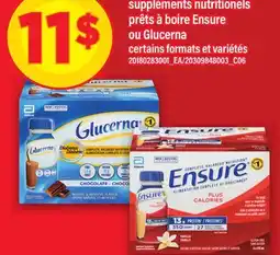 Maxi SUPPLÉMENTS NUTRITIONELS PRÊTS À BOIRE ENSURE OU GLUCERNA offer