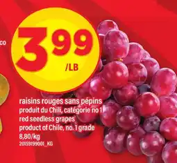 Maxi RAISINS ROUGES SANS PÉPINS | RED SEEDLESS GRAPES offer