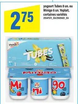 Maxi YOGOURT TUBES, 8 UN. OU MINIGO, 6 UN. YOPLAIT offer
