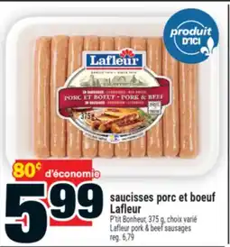 Super C saucisses porc et boeuf Lafleur | Lafleur pork & beef sausages offer