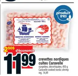 Super C crevettes nordiques cuites Caravelle | Caravelle cooked nordic shrimp offer