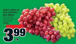 Super C raisins rouges ou verts extra gros sans pépins | seedless red or green grapes offer