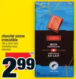Super C chocolat suisse Irrésistible | Irrésistible swiss chocolate offer