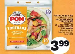 Marché Bonichoix POM (366 à 610 g) OR POM (480 g) (6 to 10) TORTILLAS OR (6) TORTIZZA FLAT BREADS offer