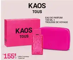 Uniprix KAOS TOUS EAU DE PARFUM 100 ML + TROUSSE DE VOYAGE Coffret 2 morceaux /2-piece set offer