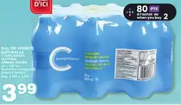 Marches Tradition COMPLIMENTS NATURAL SPRING WATER offer