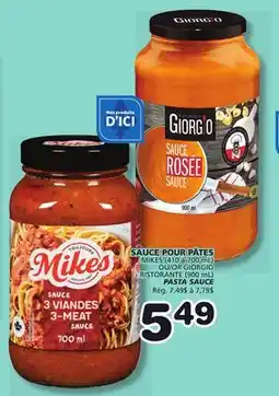 Marches Tradition MIKES (410 à 700 mL) OR GIORGIO RISTORANTE (900 mL) PASTA SAUCE offer