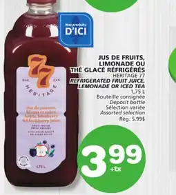 Marches Tradition HERITAGE 77 REFRIGERATED FRUIT JUICE, LEMONADE OR ICED TEA offer