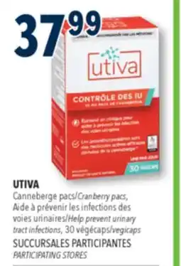 Familiprix UTIVA, Cranberry pacs, Help prevent urinary tract infections, 30 vegicaps offer