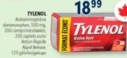 Familiprix TYLENOL, Acetaminophen, 500 mg, 200 tablets, 200 caplets or Action Rapid Release, 120 gelcaps offer