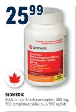 Familiprix Biomedic extra strength acetaminophen tablets for adults 500un offer