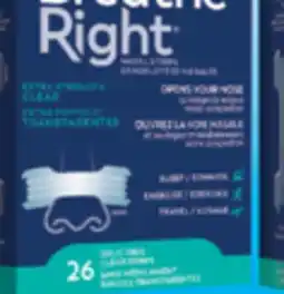 Familiprix BREATHE RIGHT, Nasal strips, 26 or 30 unités offer