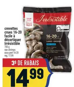 Marché Adonis CREVETTES CRUES 16-20 FACILE À DÉCORTIQUER IRRÉSISTIBLE | RAW SHRIMPS EASY PEEL 16-20 offer