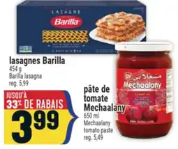 Marché Adonis LASAGNES BARILLA | BARILLA LASAGNA offer
