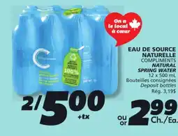IGA COMPLIMENTS NATURAL SPRING WATER offer