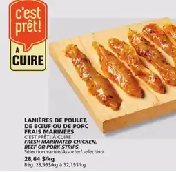 IGA FRESH MARINATED CHICKEN, BEEF OR PORK STRIPS offer