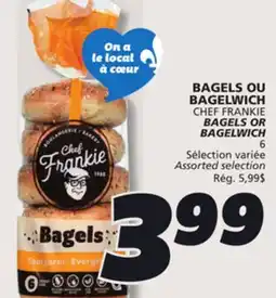 IGA CHEF FRANKIE BAGELS OR BAGELWICH offer