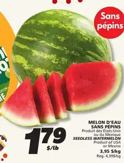 IGA SEEDLESS WATERMELON QUARTER. Product of USA or Mexico offer