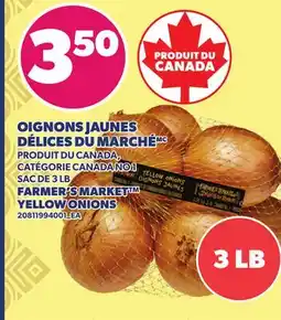 Provigo OIGNONS JAUNES DÉLICES DU MARCHÉ | FARMER'S MARKET YELLOW ONIONS, SAC DE 3 LB offer