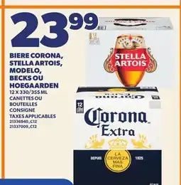 Provigo BIERE CORONA, STELLA ARTOIS, MODELO, BECKS OU HOEGAARDEN 12 X 330/355 ML offer