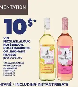 Provigo VIN NICOLAS LALOUX ROSÉ MELON, ROSE FRAMBOISE OU LIMONADE FRAISES offer