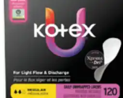 Familiprix U by KOTEX, Selected pads or liners offer
