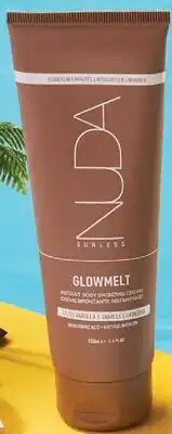 Jean Coutu NUDA SUNLESS GLOWMELT Instant body bronzing cream offer