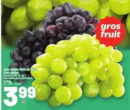 Metro GROS RAISINS VERTS OU NOIRS SANS PÉPINS | LARGE SEEDLESS GREEN OR BLACK GRAPES offer