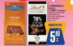 Jean Coutu GHIRARDELLI Squares, LINDT Excellence Chocolate bars offer