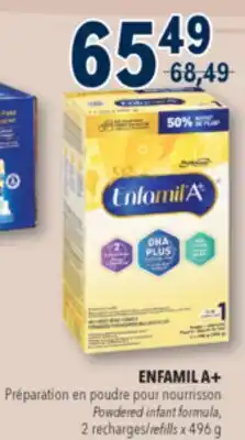 Familiprix ENFAMIL A+, Powdered infant formula, 2 recharges/refills x 496 g offer