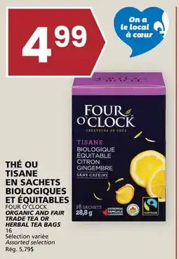 Rachelle-Bery Grocery FOUR O'CLOCK ORGANIC AND FAIR TRADE TEA OR HERBAL TEA BAGS offer