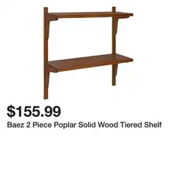 Wayfair Baez 2 Piece Poplar Solid Wood Tiered Shelf offer