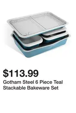 Wayfair Gotham Steel 6 Piece Teal Stackable Bakeware Set offer
