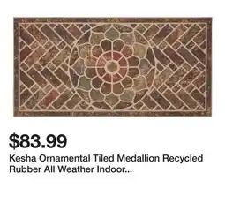 Wayfair Kesha Ornamental Tiled Medallion Recycled Rubber All Weather Indoor Outdoor Non-Slip Door Mat offer