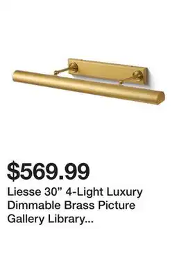 Wayfair Liesse 30 4-Light Luxury Dimmable Brass Picture Gallery Library Painting Art Portrait Lights offer