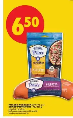 No Frills PILLERS KOLBASSA, 250-375 g or SLICED PEPPERONI, 175/250 g offer