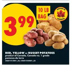 No Frills RED, YELLOW or RUSSET POTATOES offer