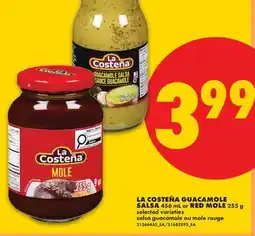 No Frills LA COSTEÑA GUACAMOLE SALSA, 456 mL or RED MOLE, 255 g offer