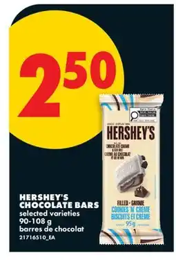 No Frills HERSHEY'S CHOCOLATE BARS offer